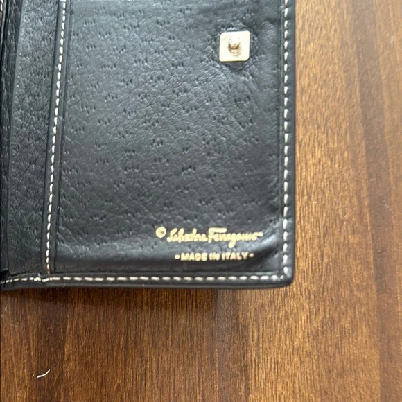 Vintage Ferragamo Black Calfskin Wallet